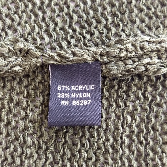 BCBG MAX AZRIA Long Olive Green Hooded Sweater L - Picture 3 of 6